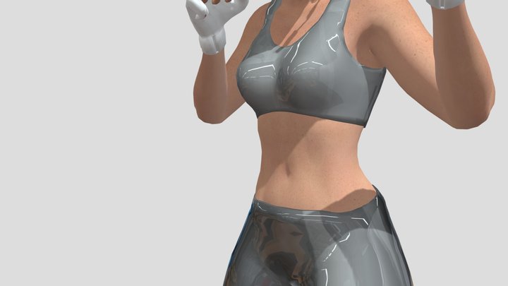 Animated Female Fighter 3D Model – Rigged & Game 3D Model