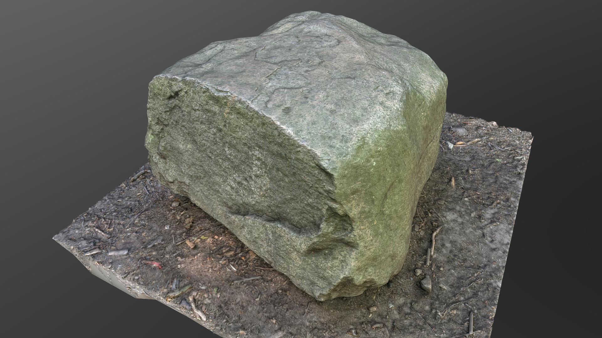 3D model Rock boulder stone in forest - This is a 3D model of the Rock boulder stone in forest. The 3D model is about a large rock on the ground.