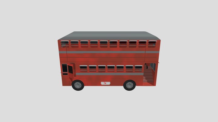 Basic Mumbai Old Double Decker Bus BEST Exterior 3D Model