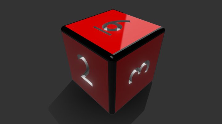 Six-sided dice (d6) 3D Model