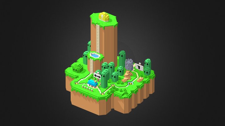 Voxel - Super Mario Map 3D Model