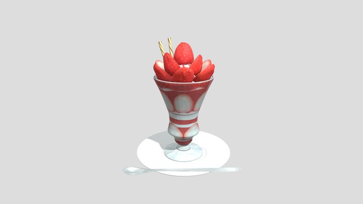 Strawberry parfait 3D Model