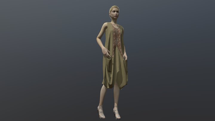 Boho dress 3D Model