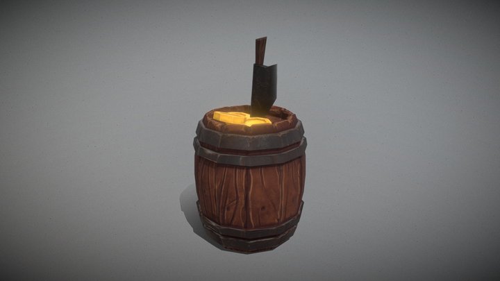 Another Wood Barrel 3D Model