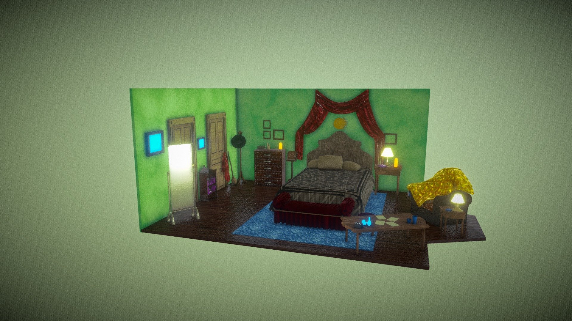 Bedroom 3d Model By Rmbehan [f351287] Sketchfab