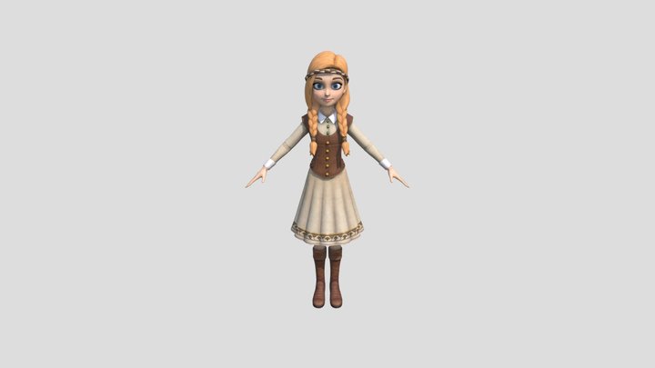 Герда из Снежной королевы / Gerda  Snow queen 3D Model