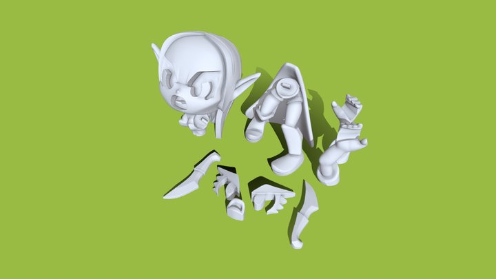 Free Elven Pawn Figure, 3D printable 3D Model