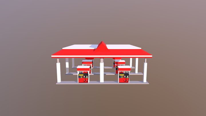 Total Gas Station 3D Model