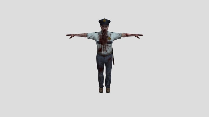 Police Derrick Mixamo 3D Model