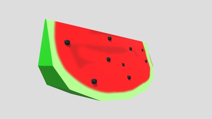 Stylized watermelon_low-poly – Gratis 3D-model STL