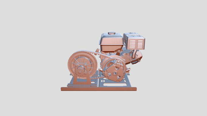 Рамка под двухопорный ведомый шкив 3D Model