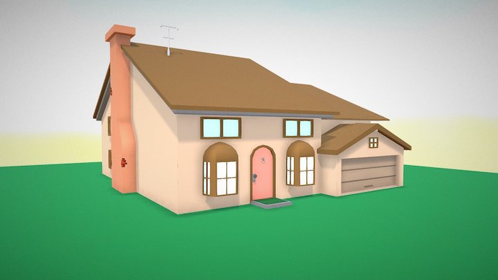 The Simpsons house(Low Poly) 3D Model