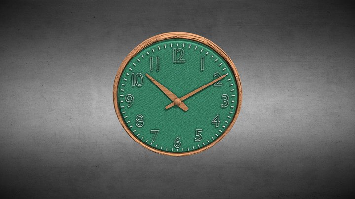 Wooden Wall Clock 3D Model