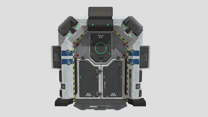 Sci-Fi door animations 3D Model