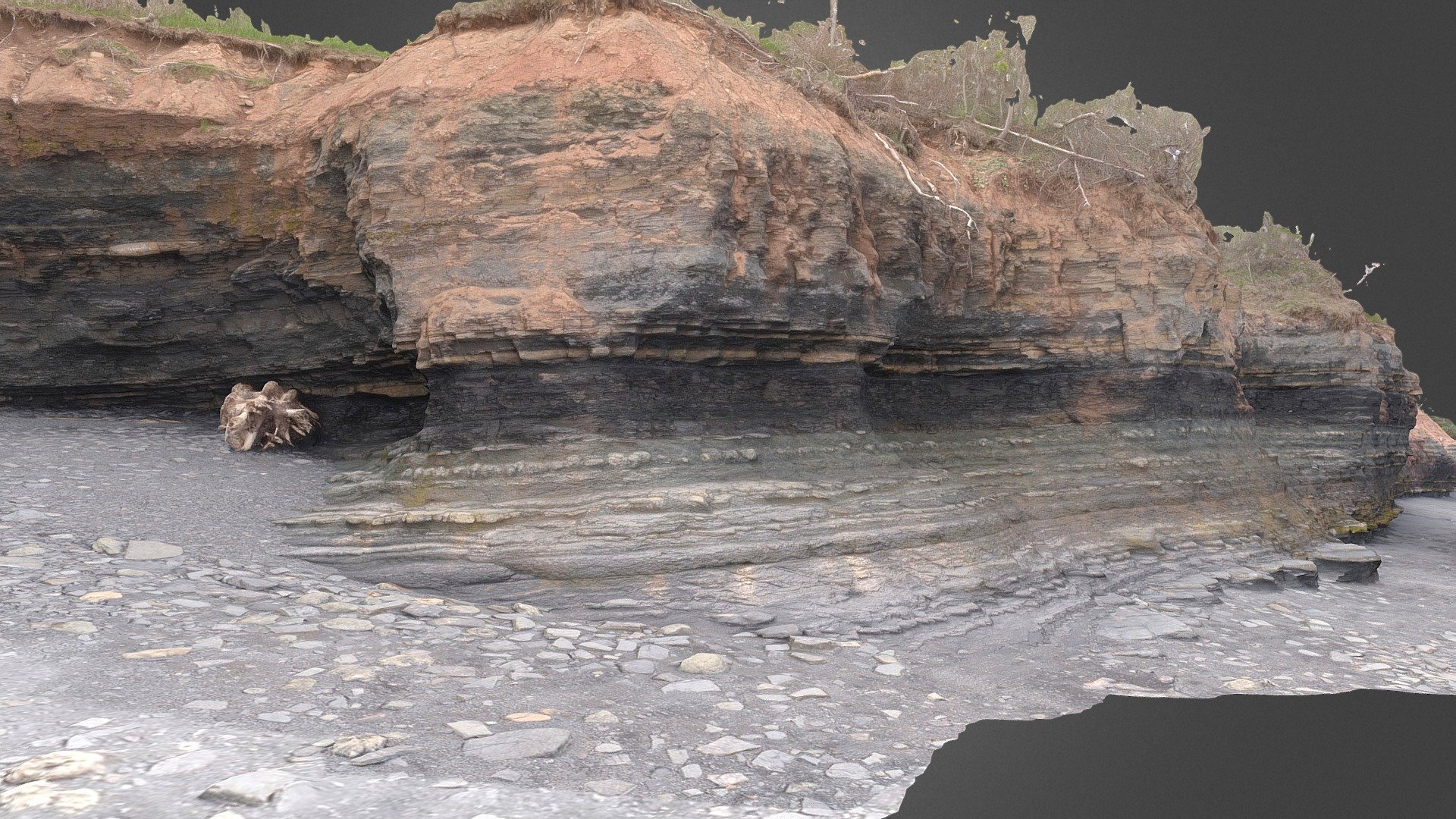 Horton Bluff - overview of cliff, Nova Scotia - Download Free 3D model ...