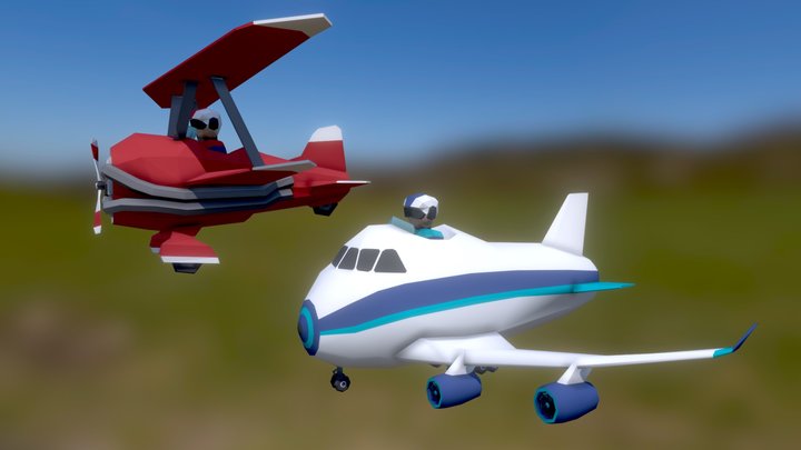 Two Planes for games 3D Model