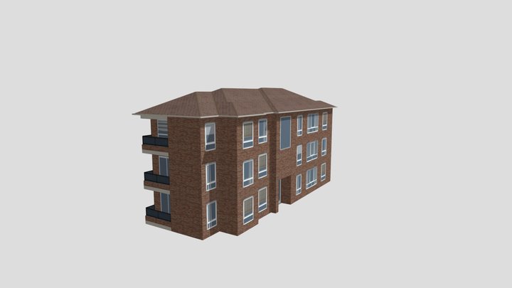 Davison Street Flats 2 - Pitched Roof Brown B 3D Model