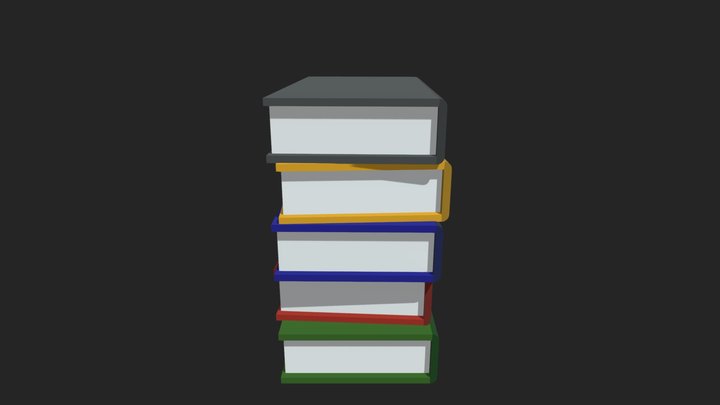 3D Book Stack Prop 3D Model