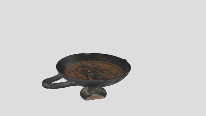 Black-figured kylix with female 3D Model