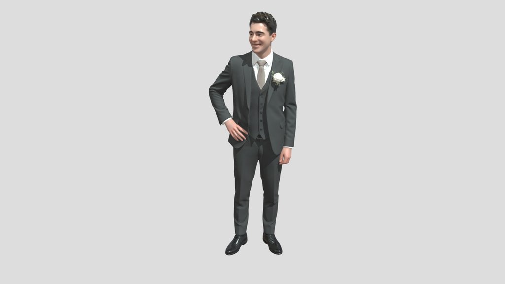 Groom in a Gray Suit