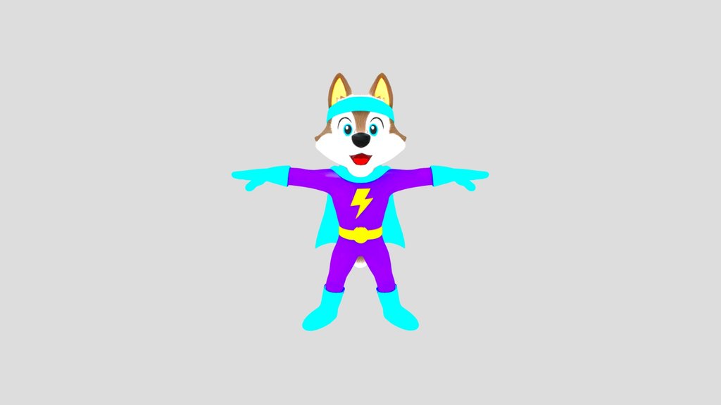 cartoon+wolf+3d+model