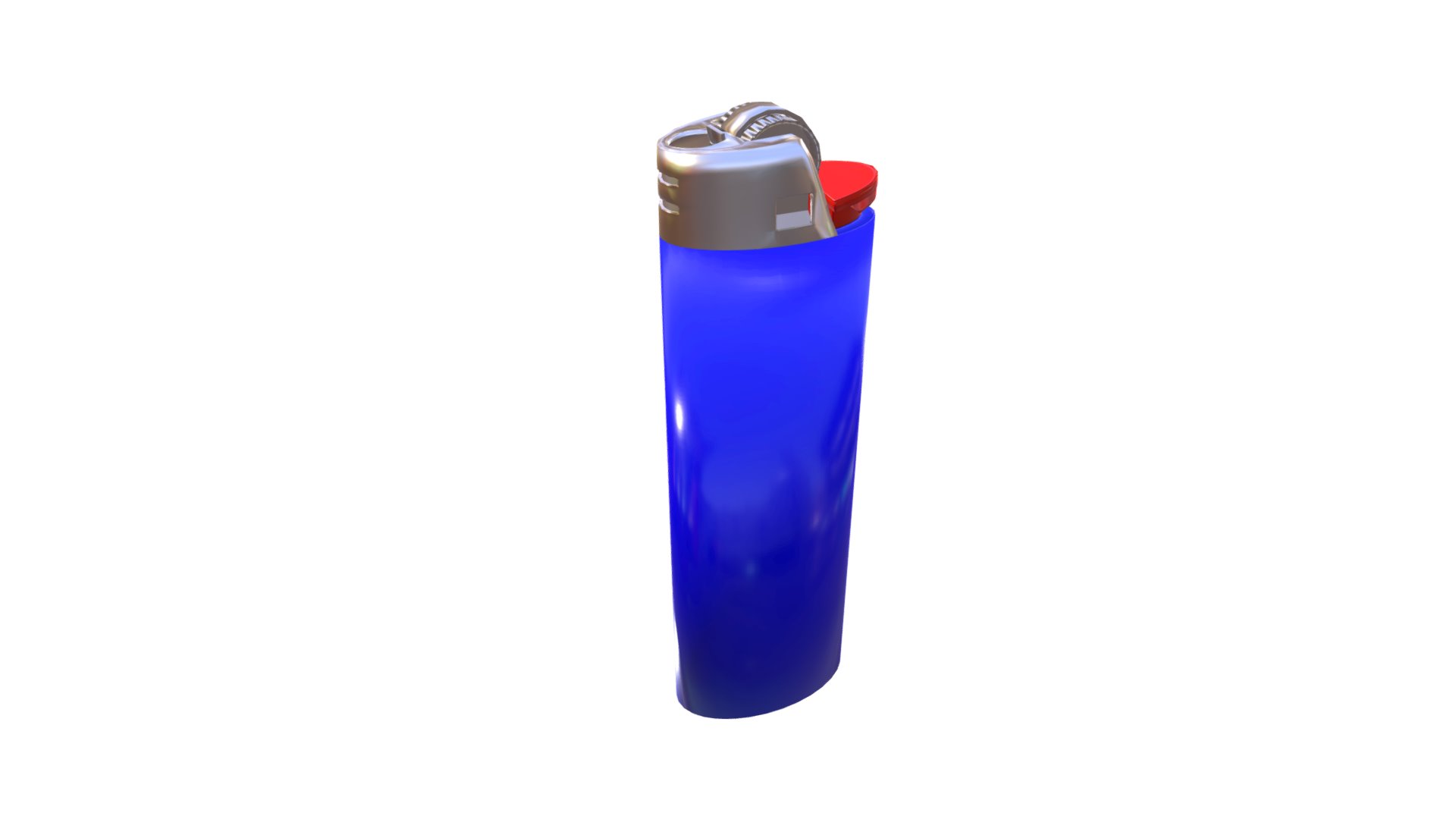 3D model Lighter - This is a 3D model of the Lighter. The 3D model is about a blue plastic bottle.