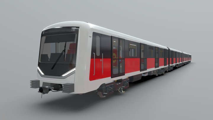 Subway Metro Train Concept [High Poly] 3D Model