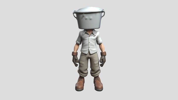 Sir. Buckethead 3D Model