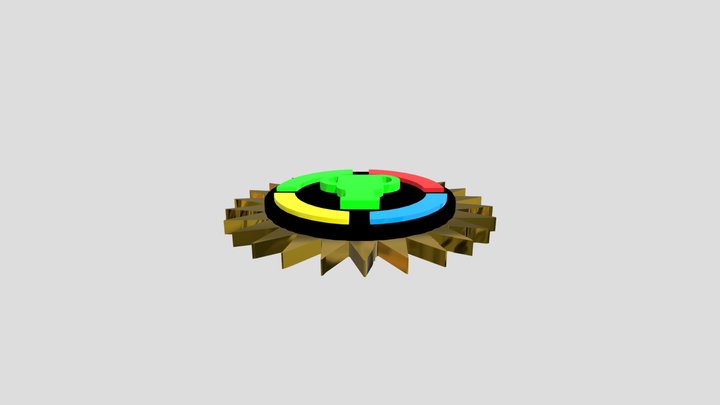 The Game Theorists logo (all 4 channel colours) 3D Model