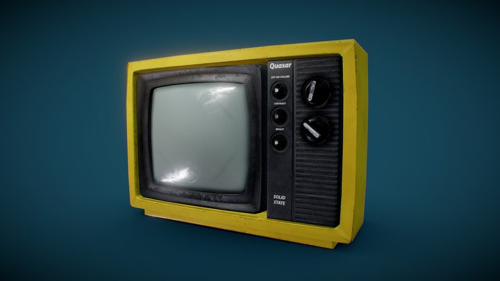 Vintage TV game ready asset 3D Model