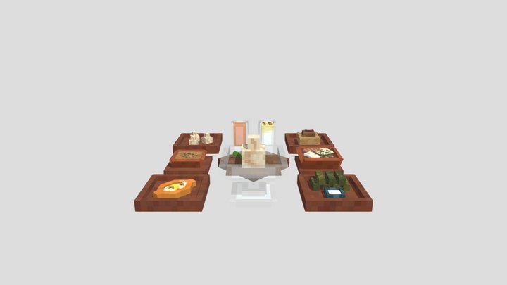 Food Set "Старик Хинкалыч" 3D Model