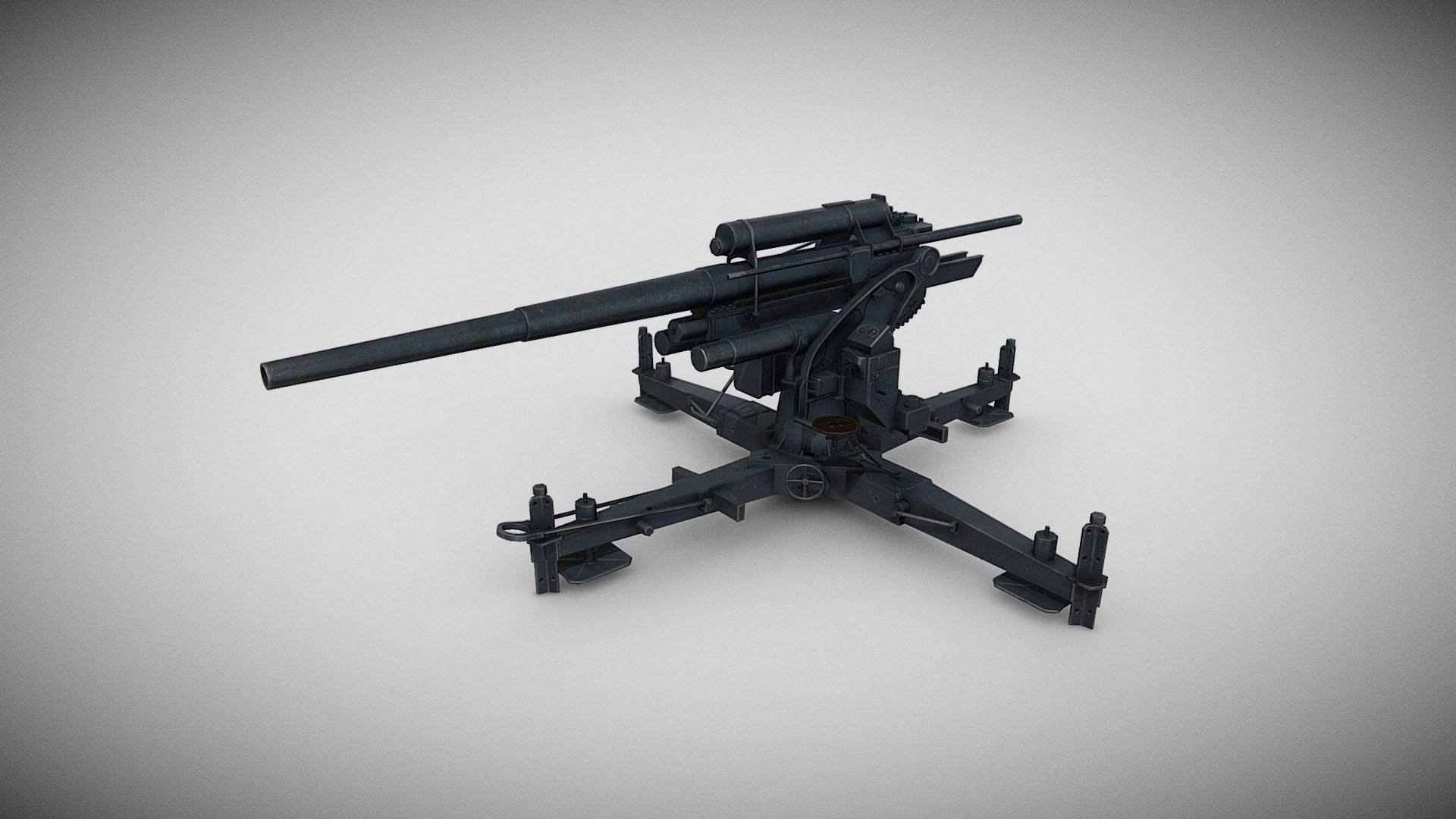 Niemiecka armata przeciwlotnicza 8,8 cm Flak 18 — Sketchfab embed 3D viewer