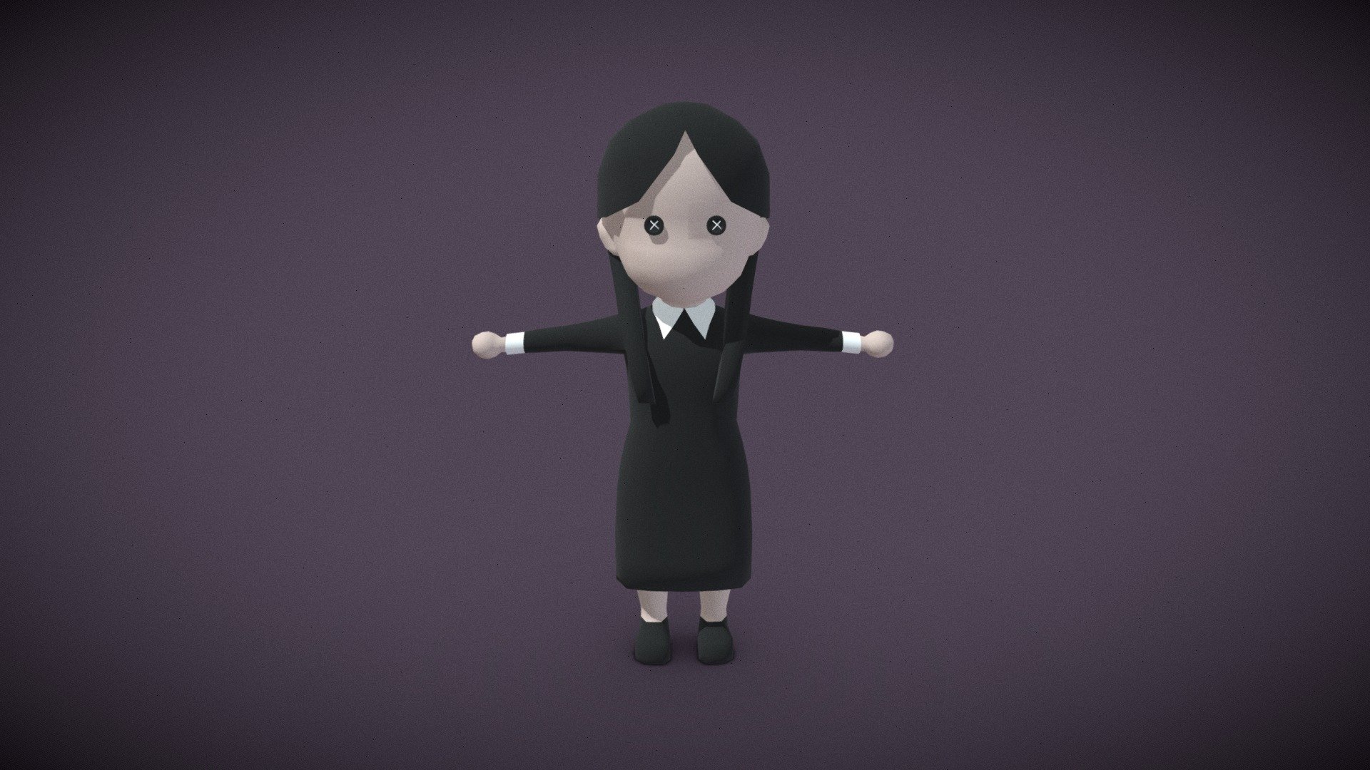 Wednesday Addams Chibi - Download Free 3D model by juliaauler (@juliaauler)  [f3751c5]