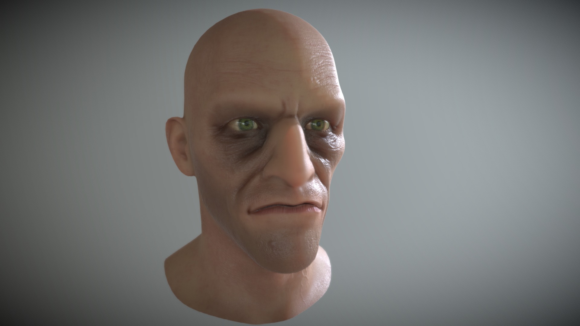 3D model Head Test - This is a 3D model of the Head Test. The 3D model is about a man's head with a white background.