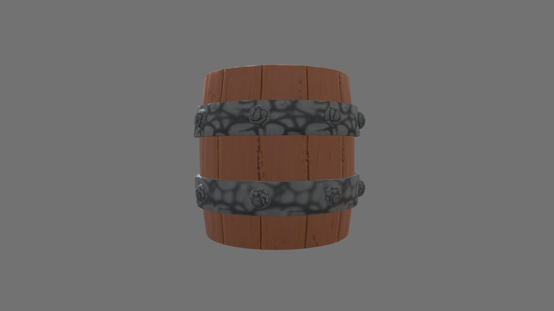 Wooden cartoony barrel