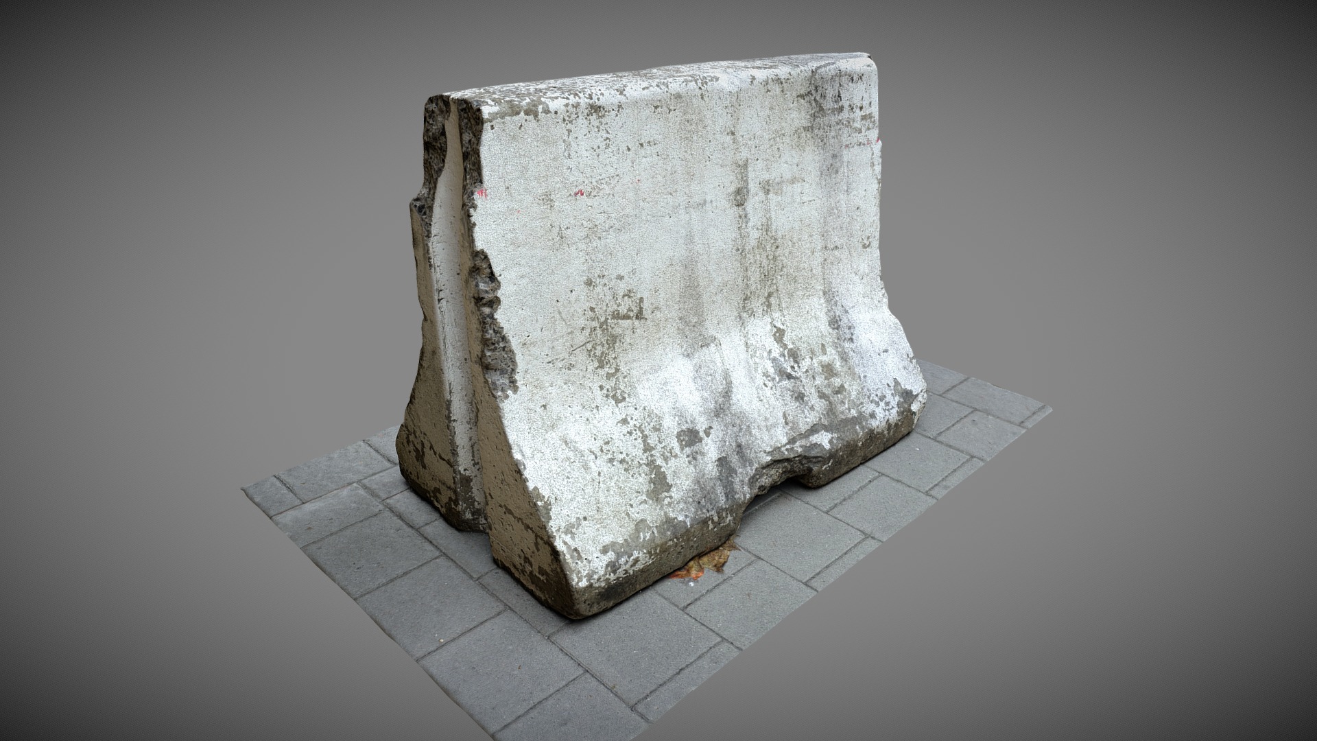 3D model Concrete block - This is a 3D model of the Concrete block. The 3D model is about a stone block on a tile floor.