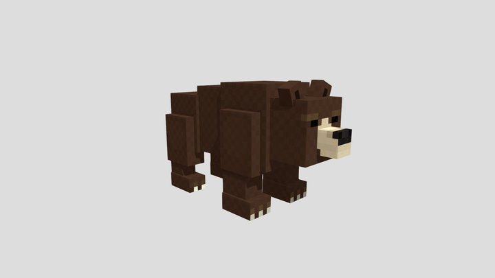 Minecraft like Bear 3D Model