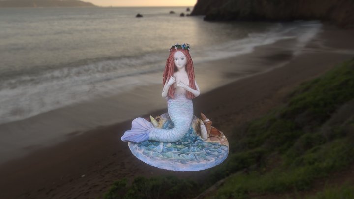 Mermaid on a Rock 3D Model