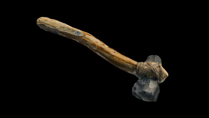 Stone ax at Rivne museum 3D Model
