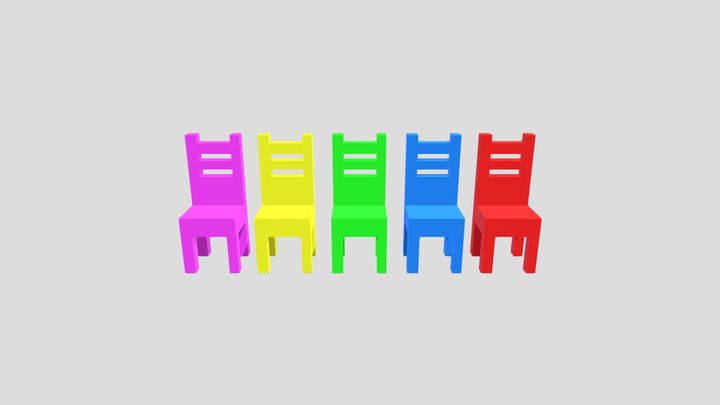 garten of banban chair set 3D Model