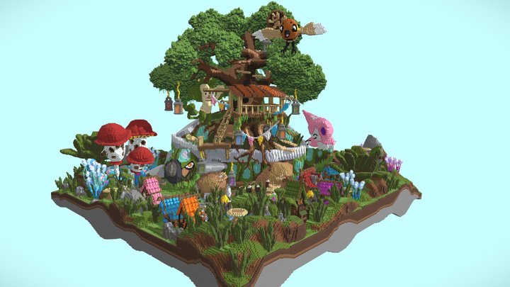 Pixelmon/Cobblemon Minecraft Spawn Nature Theme 3D Model
