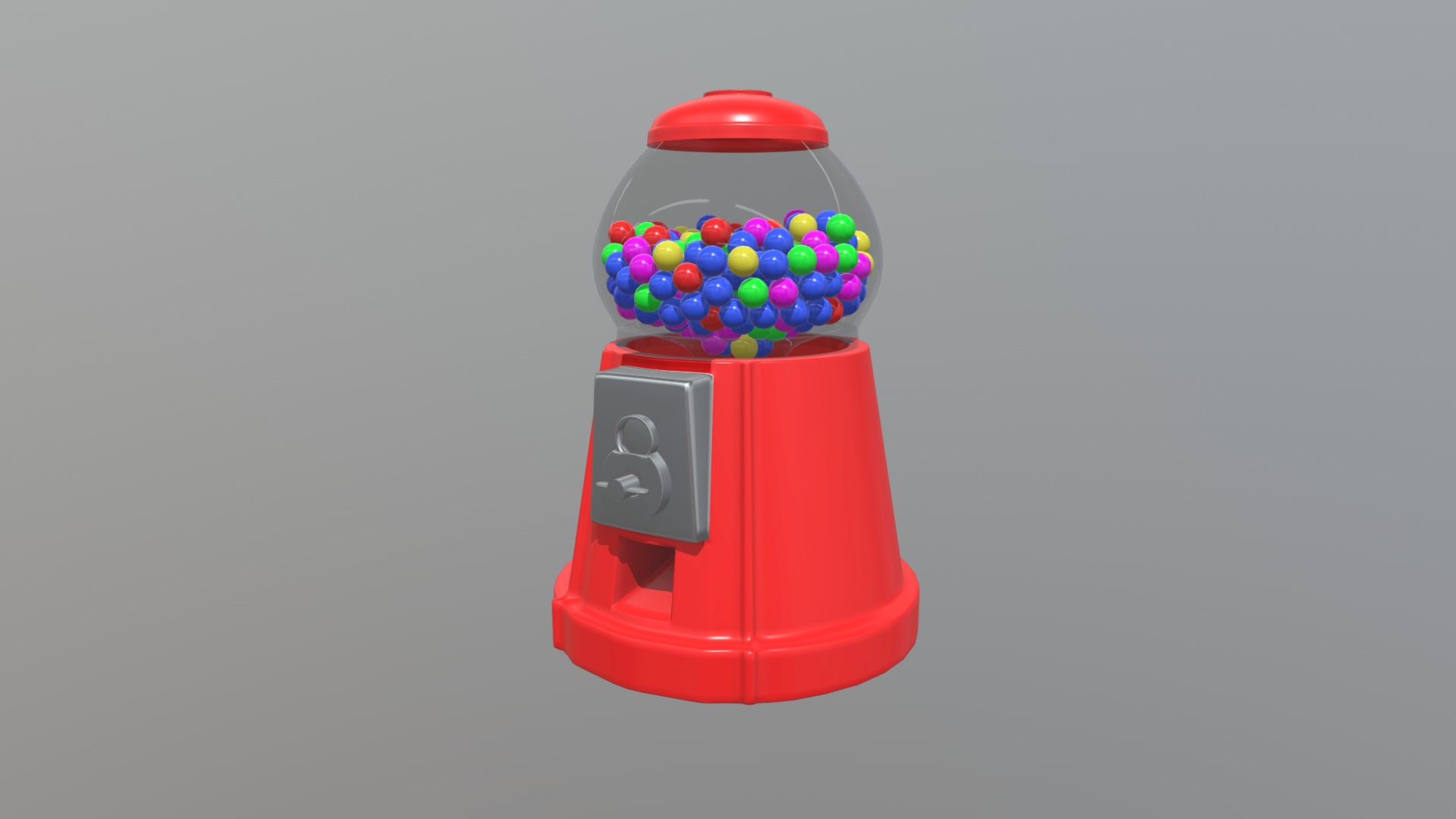 3D model Gumball Machine Filled with Gumballs - This is a 3D model of the Gumball Machine Filled with Gumballs. The 3D model is about a red and white toy.