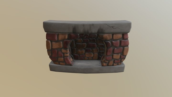 Brick fire place 3D Model