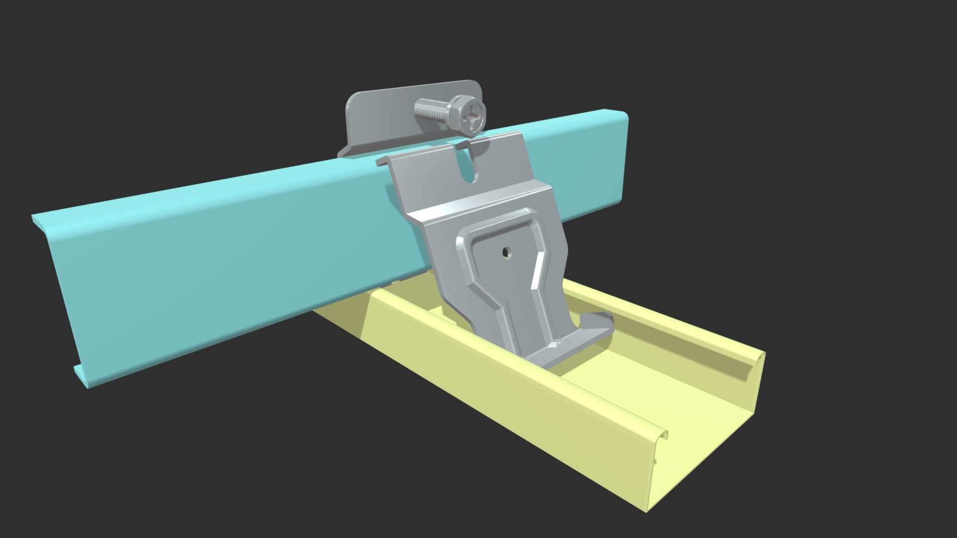 耐風圧クリップ押上式 1-W の取付 — Sketchfab embed 3D viewer