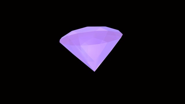 Purple Diamond Crystal Gem 3D Model