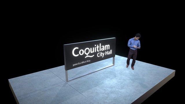 CoQ City Hall Sign 3D Model