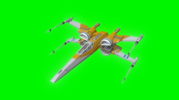 Poe Dameron's X Wing Star Wars TRoS 3D Model
