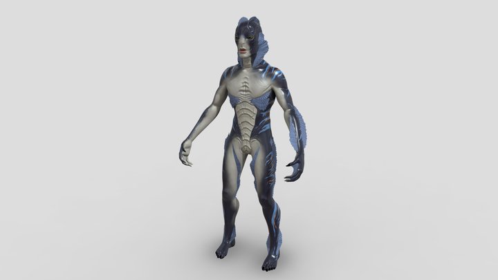 Amphibian Man - The Shape Of Water (3D fan art) 3D Model