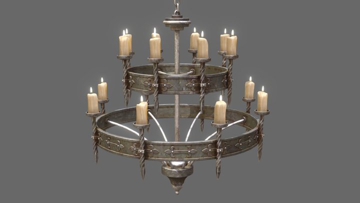 Candle Chandelier A 3D Model