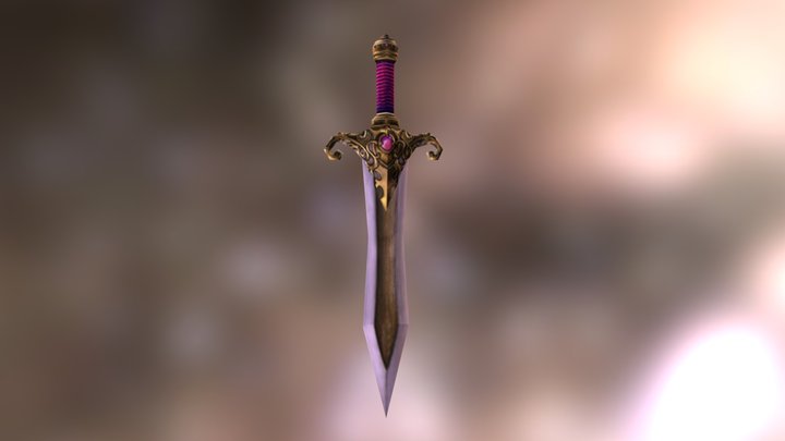 Low Polygon sword 3D Model